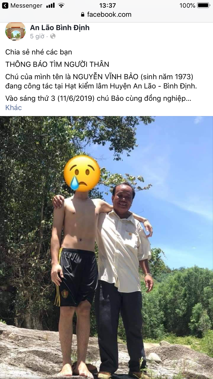 Một kiểm lâm viên Bình Định “mất tích” nhiều ngày liền