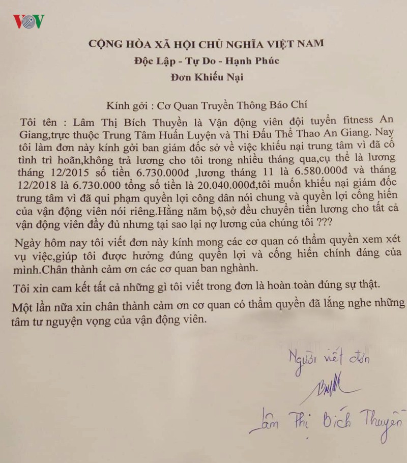 Trung tâm TDTT An Giang nợ lương vận động viên hàng tỉ đồng