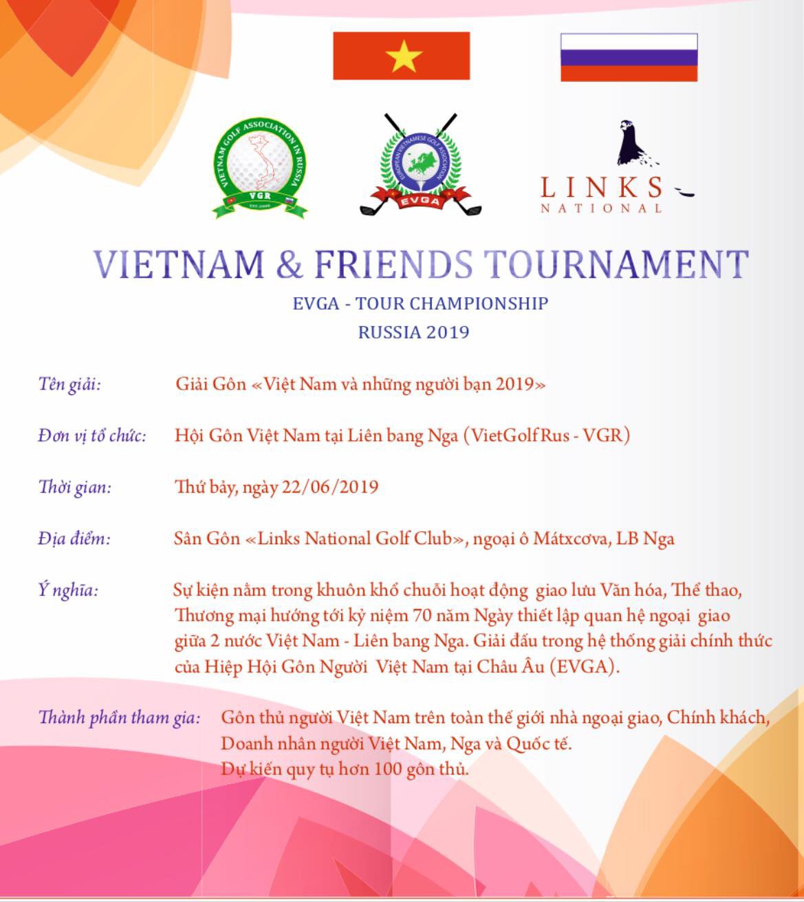 Hấp dẫn Giải Golf “Vietnam và những người bạn 2019” tại Nga - Ảnh 1.