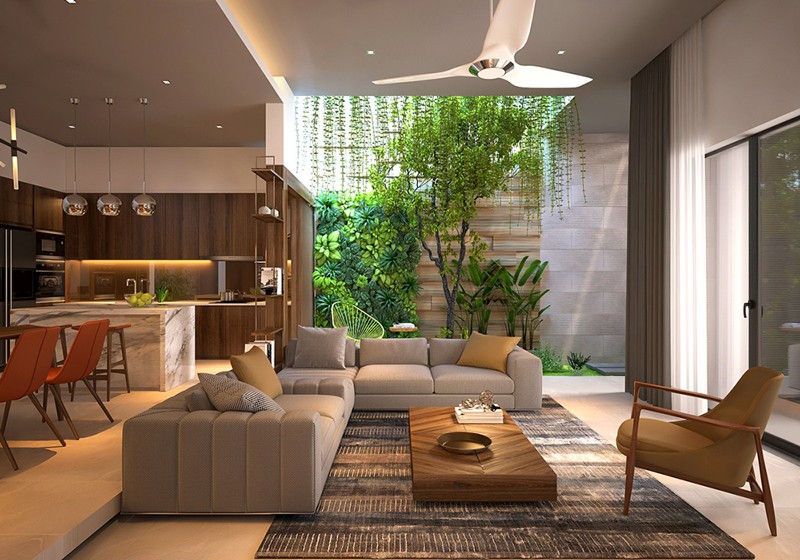 Nhà ở như công viên nhờ có vườn cây bên trong
