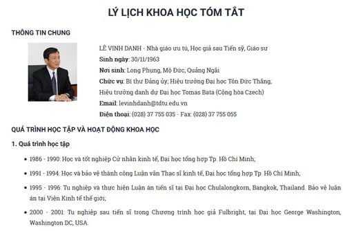 Vụ Trường ĐH Tôn Đức Thắng "tố" chủ quản: Xác minh tuổi của hiệu trưởng Lê Vinh Danh