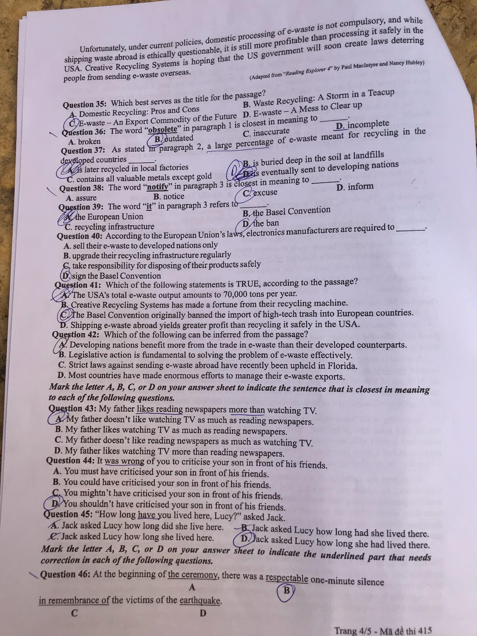 Thi THPT 2019: Đề thi ngoại ngữ dễ hơn đề thi thử - Ảnh 4.