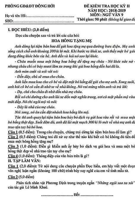 Lạ kỳ đề thi môn văn vào lớp 10 giống với lớp 9? - Ảnh 2.