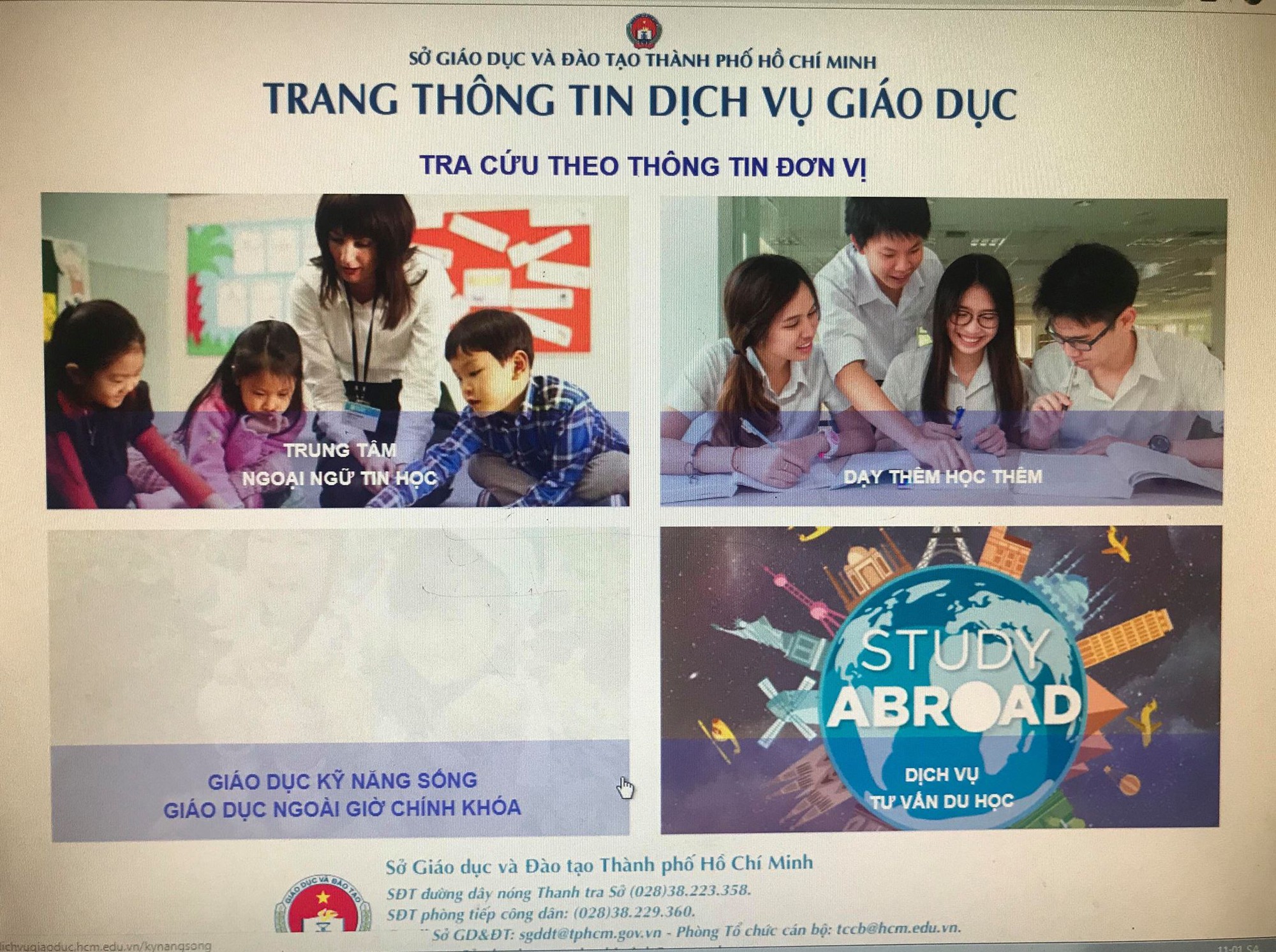 TP HCM công khai trung tâm dạy thêm, du học