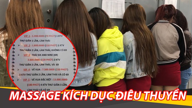 [Video] Đột kích tiệm massage kích dục Điêu Thuyền với giá vé lên tới 13 triệu đồng