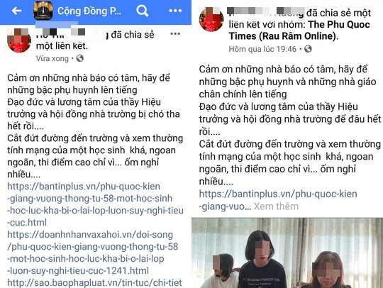Con ở lại lớp, “nữ hoàng ngọc trai” ở Phú Quốc lên mạng chửi hiệu trưởng là "chó tha"
