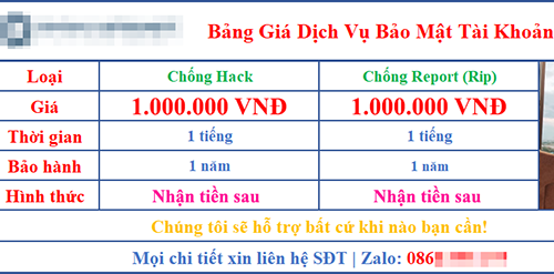 Dịch vụ 'chống hack' tài khoản Facebook giá tiền triệu