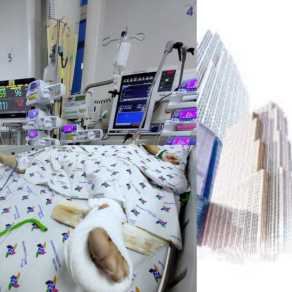 Cứu sống bé trai rơi từ tầng 12 chung cư xuống đất