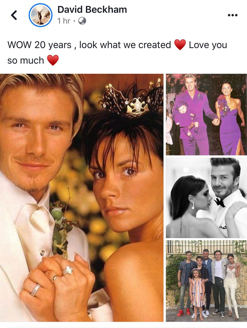 Beckham tự h&agrave;o 20 năm một vợ bốn con, hạnh ph&uacute;c với Victoria - Ảnh 1.