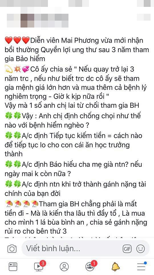 Mai Phương đau lòng vì bị lợi dụng tên tuổi, bệnh tình để quảng cáo bảo hiểm - Ảnh 1.