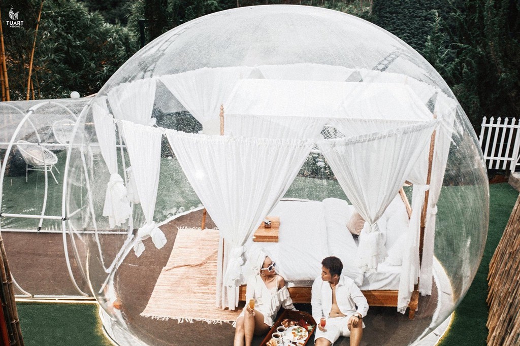 Khách sạn bong bóng trong suốt đẹp tựa Bali vừa xuất hiện ở Đà Lạt - Ảnh 1.