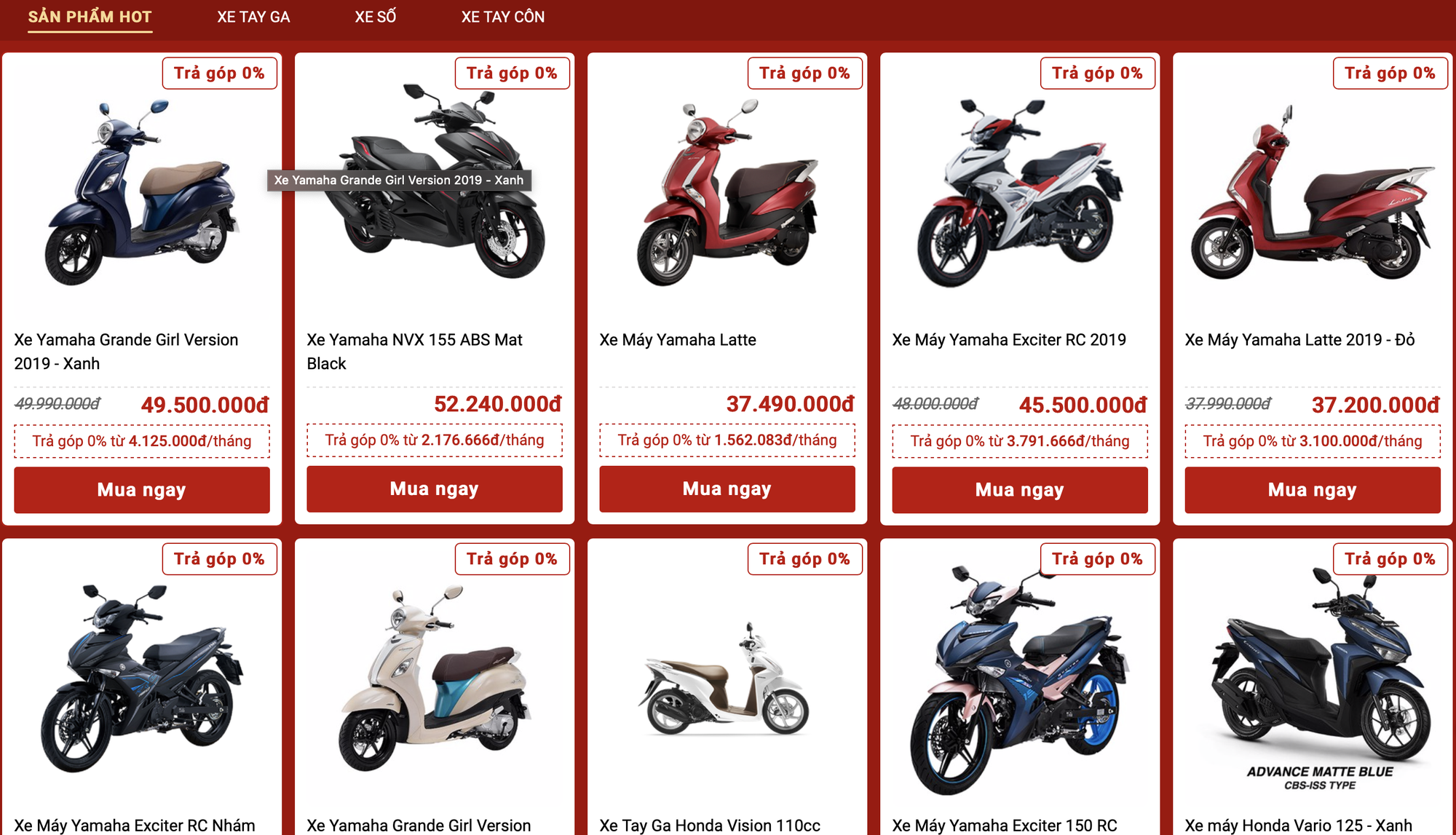 Nở rộ bán xe máy trên mạng