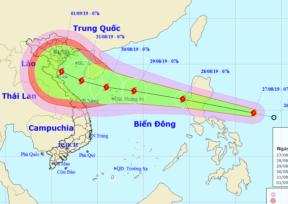 Bão Podul lao nhanh vào Biển Đông, hướng thẳng miền Trung - Ảnh 1.