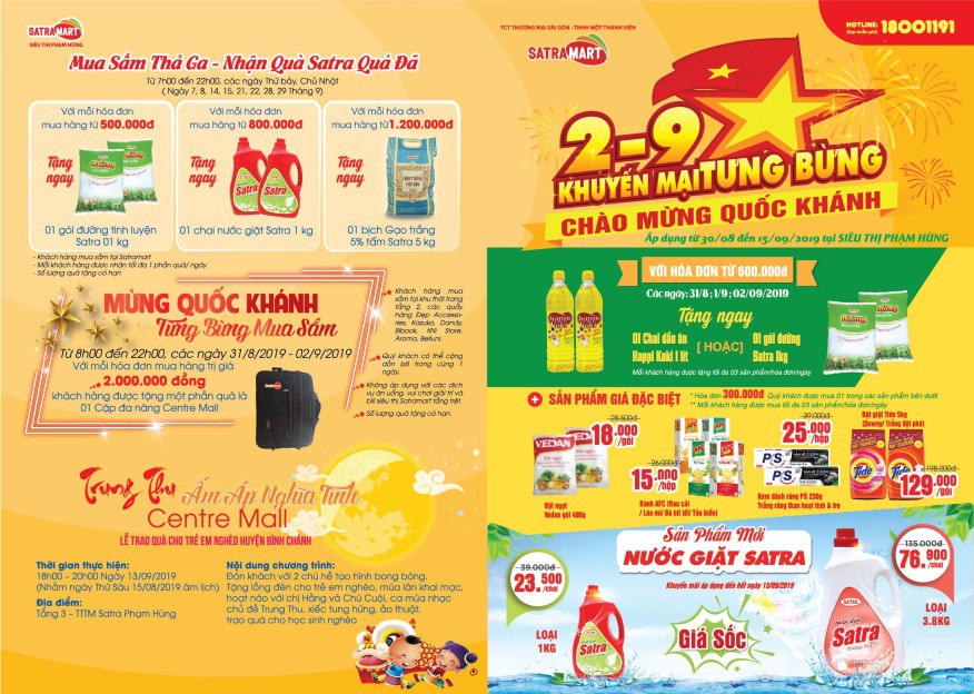 Nhiều chương tr&igrave;nh khuyến m&atilde;i hấp dẫn dịp Quốc kh&aacute;nh 2-9 tại hệ thống b&aacute;n lẻ Satra - Ảnh 3.