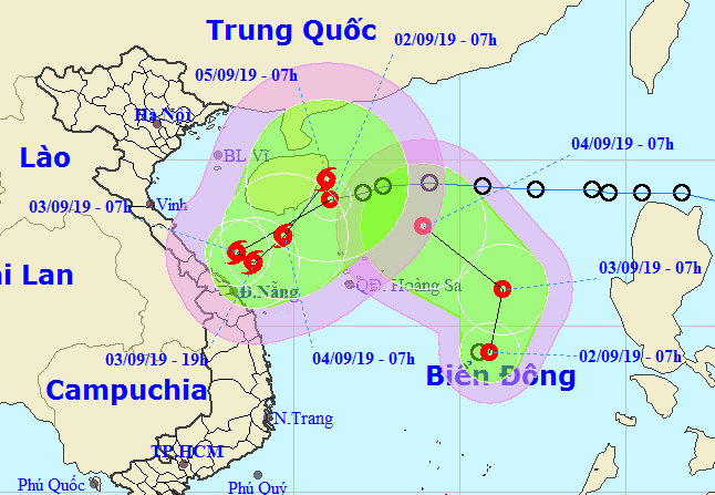 Dị thường xuất hiện 2 &aacute;p thấp nhiệt đới c&ugrave;ng l&uacute;c tr&ecirc;n Biển Đ&ocirc;ng - Ảnh 1.