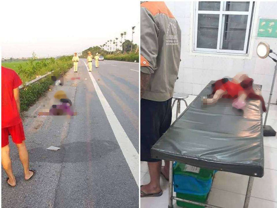 Chồng điều khiến xe máy gặp tai nạn, vợ cùng 2 con nhỏ ngã xuống đường tử vong
