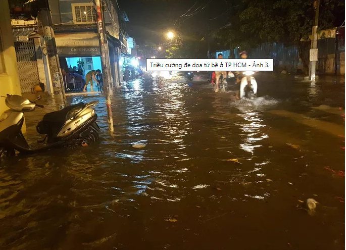 Triều cường đe dọa nhiều khu vực ở TP HCM
