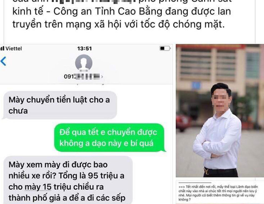 Xác minh thông tin Phó phòng Cảnh sát kinh tế Cao Bằng bị tố thu tiền bảo kê xe với số tiền lớn