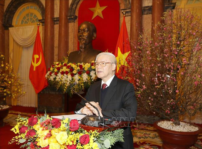 Tổng B&iacute; thư, Chủ tịch nước Nguyễn Ph&uacute; Trọng ch&uacute;c Tết l&atilde;nh đạo, nguy&ecirc;n l&atilde;nh đạo Đảng v&agrave; Nh&agrave; nước - Ảnh 1.