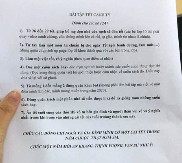 Tết vơi bớt nỗi lo bài tập về nhà