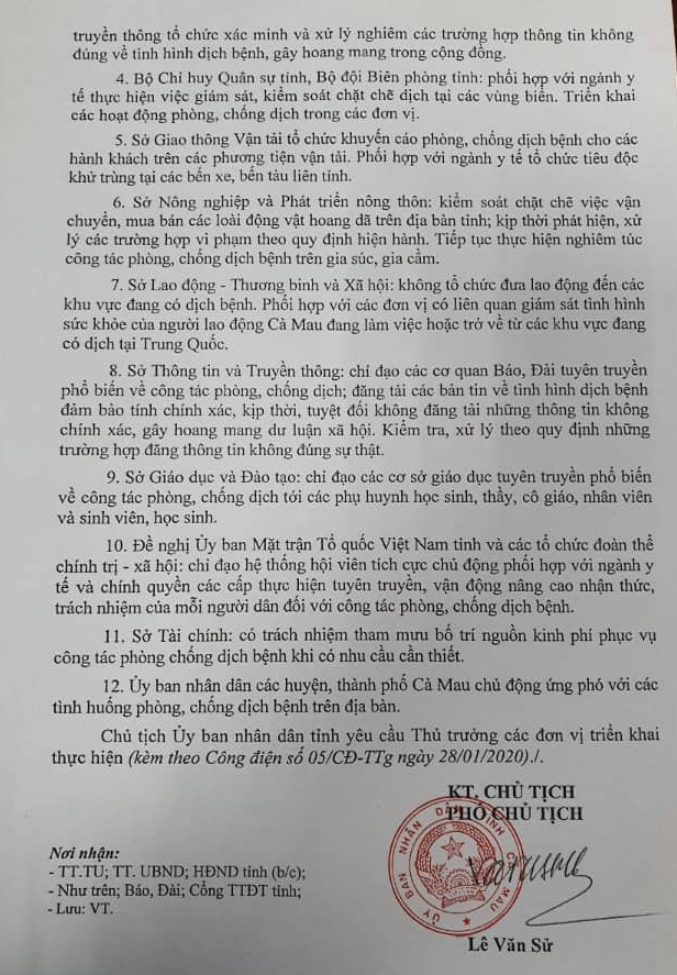 Chủ tịch C&agrave; Mau khuyến nghị hạn chế di chuyển du kh&aacute;ch Trung Quốc trước dịch corona - Ảnh 2.