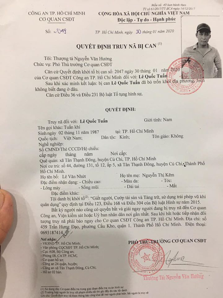 C&ocirc;ng an B&igrave;nh Dương đề nghị người d&acirc;n cảnh gi&aacute;c với nghi phạm bắn người ở Củ Chi - Ảnh 3.