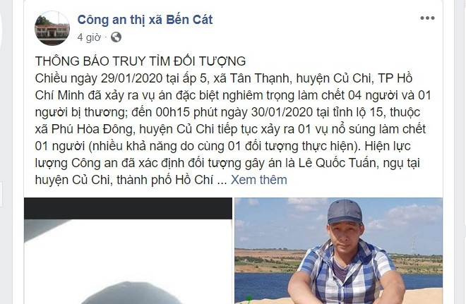 C&ocirc;ng an B&igrave;nh Dương đề nghị người d&acirc;n cảnh gi&aacute;c với nghi phạm bắn người ở Củ Chi - Ảnh 2.
