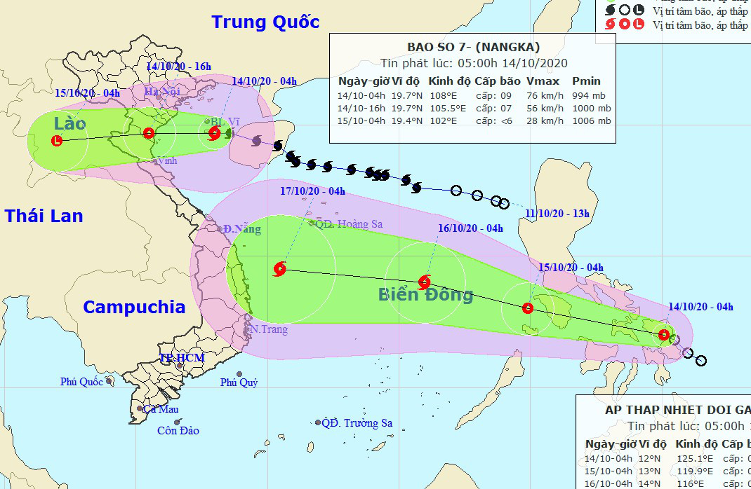 Bão chồng bão trên Biển Đông vào nước ta
