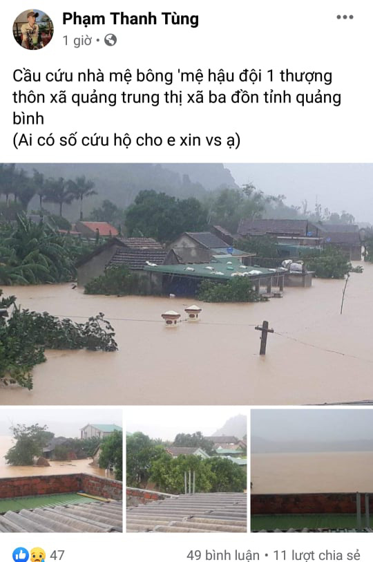 Nhà ngập tới nóc rồi, làm sao bây giờ... - Nhói lòng những dòng tin kêu cứu từ rốn lũ - Ảnh 3.