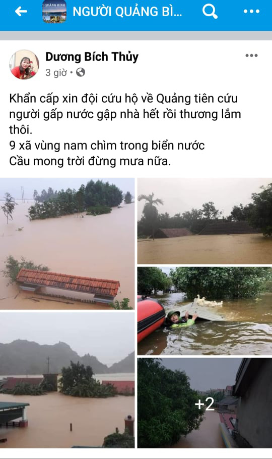 Nhà ngập tới nóc rồi, làm sao bây giờ... - Nhói lòng những dòng tin kêu cứu từ rốn lũ - Ảnh 2.