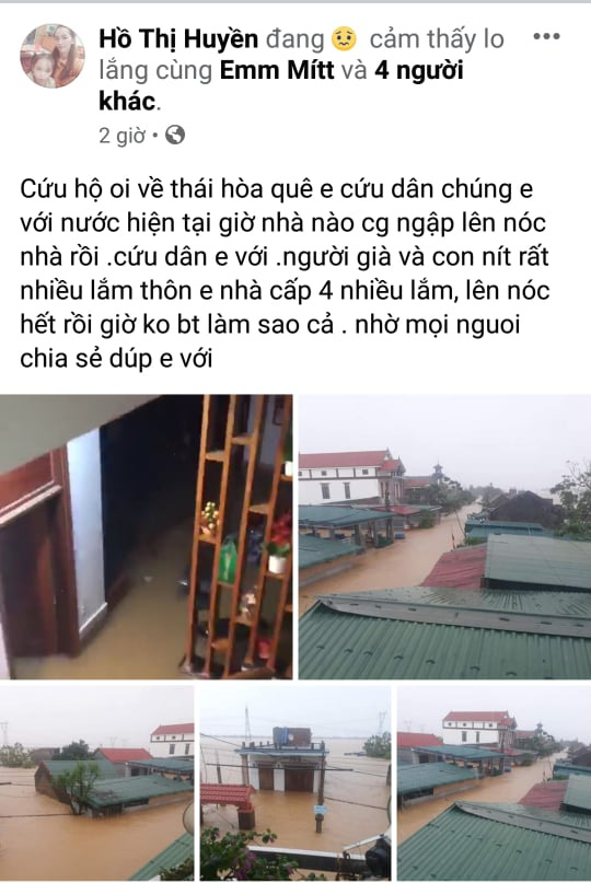 Nhà ngập tới nóc rồi, làm sao bây giờ... - Nhói lòng những dòng tin kêu cứu từ rốn lũ - Ảnh 1.