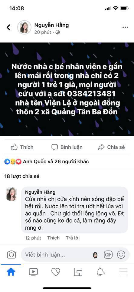 Nhà ngập tới nóc rồi, làm sao bây giờ... - Nhói lòng những dòng tin kêu cứu từ rốn lũ - Ảnh 5.