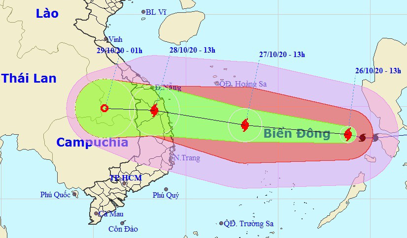 Bão số 9 giật cấp 15, lao nhanh 20-25 km/giờ vào Nam Trung Bộ