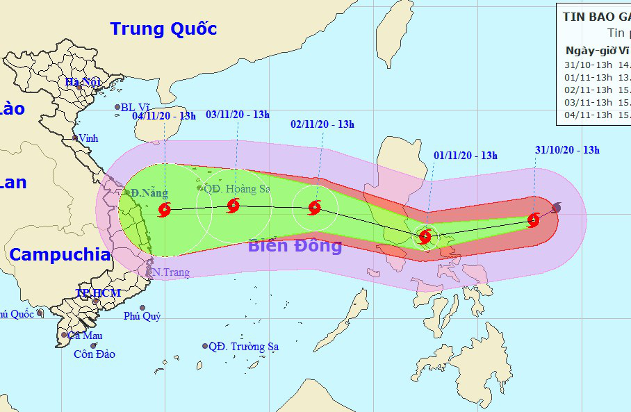 Siêu bão Goni sức gió tới 220 km/giờ di chuyển nhanh vào Biển Đông