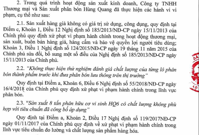 Sản xuất ph&acirc;n b&oacute;n giả, doanh nghiệp bị phạt tiền - Ảnh 1.