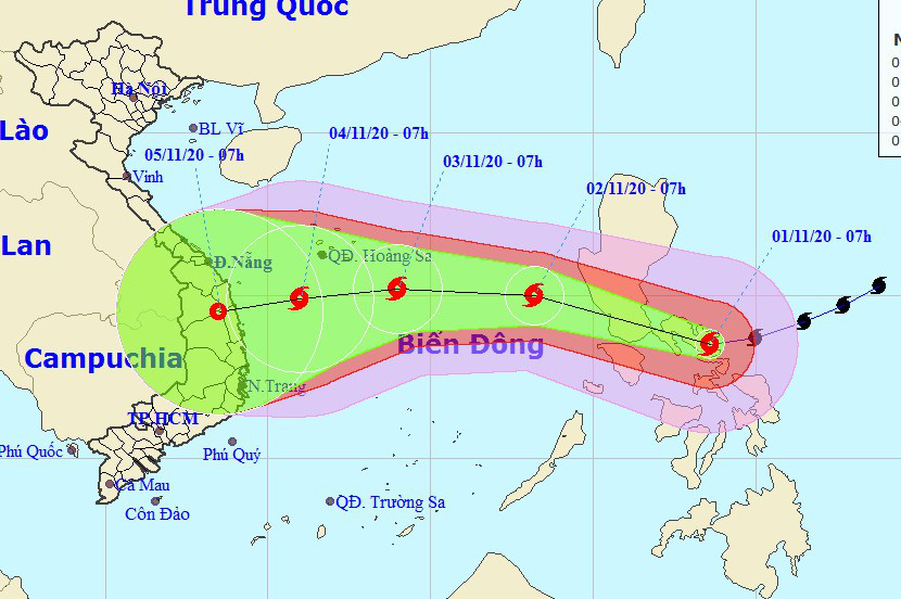 Bão Goni lao nhanh trên Biển Đông, đổ bộ vào miền Trung giữa tuần sau - Ảnh 1.
