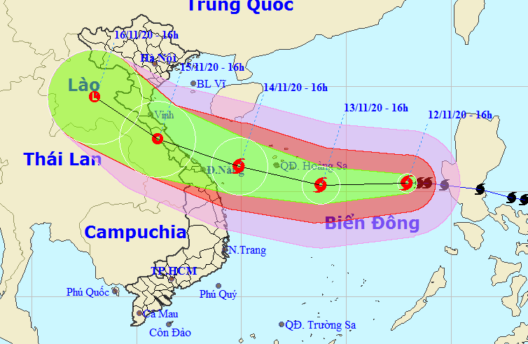 Bão số 13 giật cấp 15, hướng vào Hà Tĩnh đến Thừa Thiên - Huế - Ảnh 1.