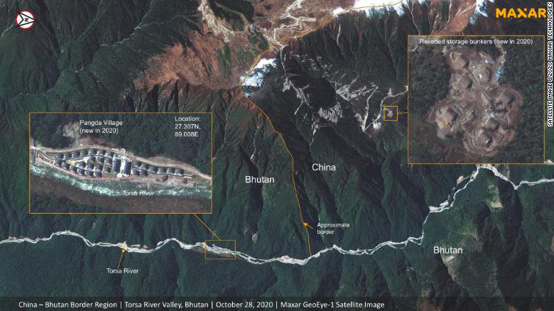 Ảnh vệ tinh: Trung Quốc xây làng trên đất Bhutan?