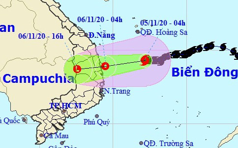 B&atilde;o số 10 sẽ suy yếu th&agrave;nh &aacute;p thấp nhiệt đới trước khi đổ bộ, miền Trung mưa lớn - Ảnh 1.