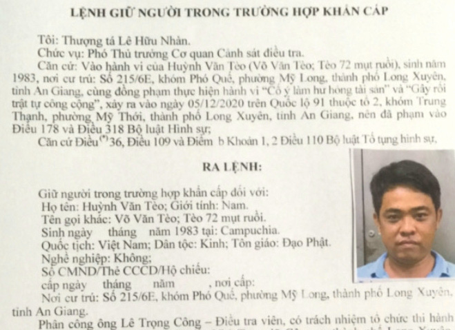 Ra lệnh giữ người khẩn cấp đối với Tèo "72 mụt ruồi" cùng đồng phạm