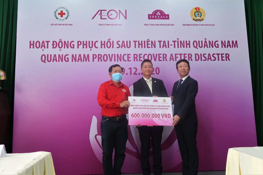 AEON Việt Nam cùng AEON TOPVALU Việt Nam hỗ trợ người dân miền Trung