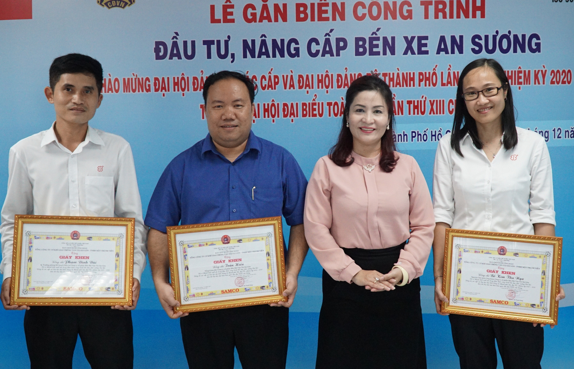 C&ocirc;ng đo&agrave;n SAMCO gắn biển c&ocirc;ng tr&igrave;nh đầu tư n&acirc;ng cấp Bến xe An Sương - Ảnh 2.