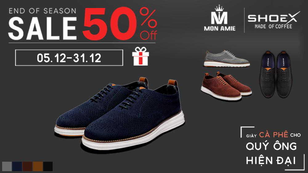 Mùa sale off cuối năm – giảm giá 50% khi mua giày ShoeX