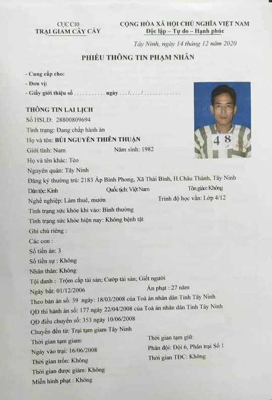 Truy nã 2 phạm nhân trốn khỏi trại giam khi đang thụ án tội giết người - Ảnh 1.