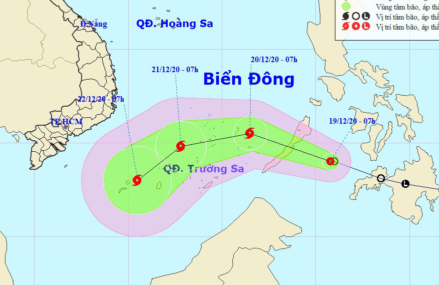 Áp thấp nhiệt đới vào Biển Đông, mạnh lên thành bão giật cấp 10-11