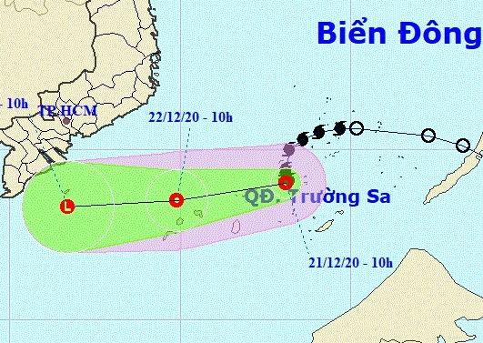 Bão số 14 đã suy yếu thành áp thấp nhiệt đới