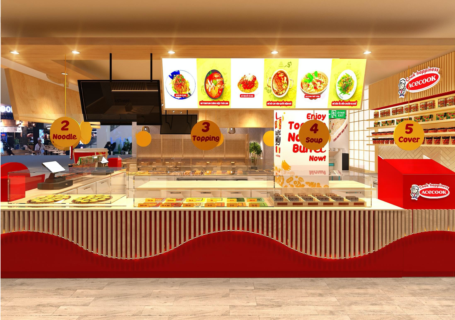 "Acecook Buffet Mì ly" - Nhà hàng mì ly tự chọn đầu tiên tại Việt Nam