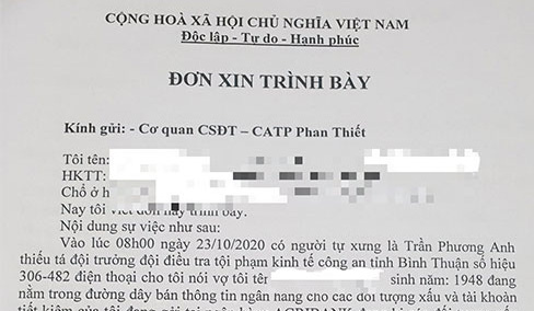 Cụ bà chuyển 1,5 tỉ đồng cho người tự xưng công an sau cuộc điện thoại