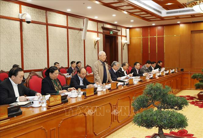 Ch&ugrave;m ảnh: Tổng B&iacute; thư, Chủ tịch nước Nguyễn Ph&uacute; Trọng chủ tr&igrave; họp Bộ Ch&iacute;nh trị - Ảnh 6.