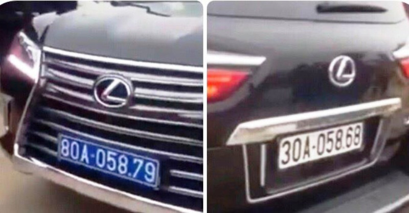 Làm rõ người điều khiển xe Lexus LX570 đầu đeo biển xanh 80A, đuôi đeo biển trắng 30A
